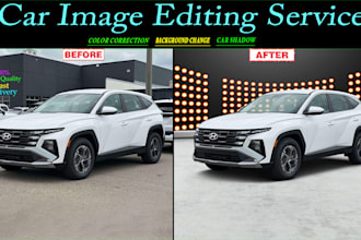 car photo editing remove background and add realistic shadow