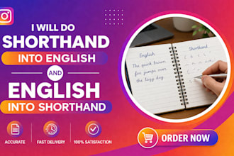 translate shorthand into english and english into shorthand