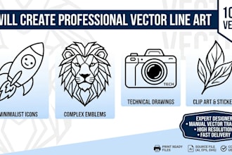 design minimalist vector line art and professional clip art