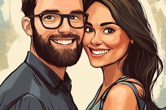 do couple caricature illustration for you