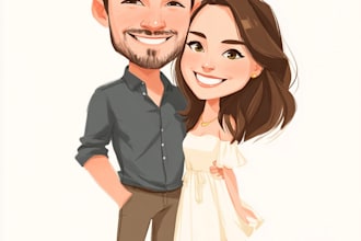 draw caricatures for couples, families, weddings