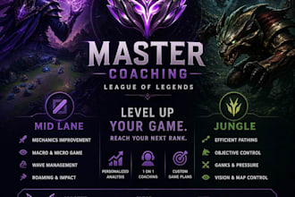 give league of legends midlane or jungle coach as a master player