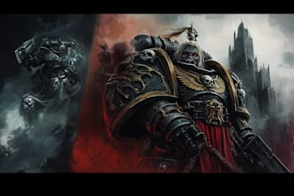 illustrate warhammer inspired holy knight
