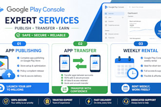 provide old google play console for weekly rent and transfer