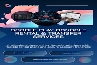 provide old google play console for weekly rent and transfer