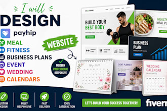 design payhip meal fitness business plans event wedding calendars website