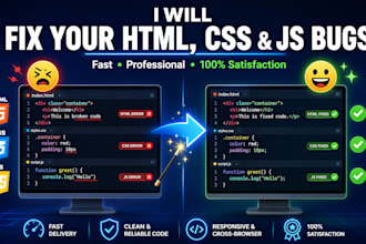 fix your HTML, CSS, and javascript bugs and errors