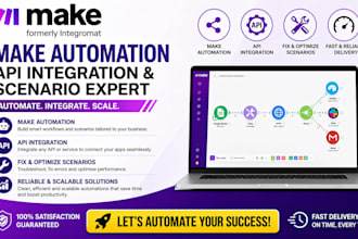 setup make com automation, fix make com scenario, api integration