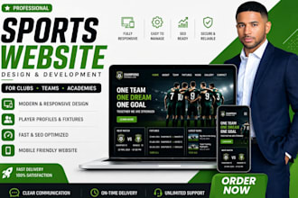 design wordpress sports website football website team website basketball website