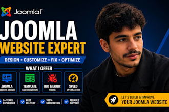 design joomla website customize joomla template fix bugs and speed optimization