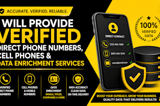 provide verified direct phone numbers, cell phones, and data enrichment services