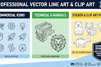 create scalable vector clip art and clean line art design