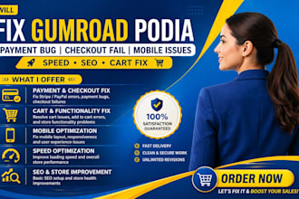 fix gumroad podia payment bug checkout fall mobile issues speed seo cart fix