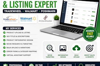 fix tradewheel product upload infographic walmart poshmark va niche targeting