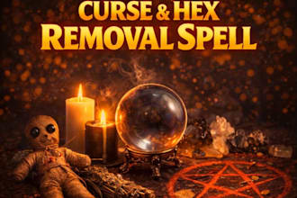 cast curse and hex removal spell, protection , energy cleansing ritual