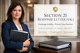 review your section 21 notice and draft a UK solicitor response letter