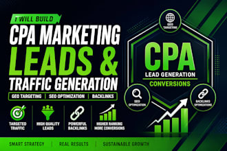 build CPA marketing leads traffic generation GEO SEO backlinks optimization
