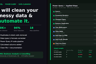 do excel data cleaning and power query automation for your business