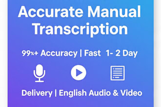 do accurate manual transcription of english audio or video