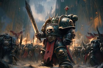 design warhammer miniature concept or tabletop character art