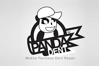 design durable panda dent repair services logo