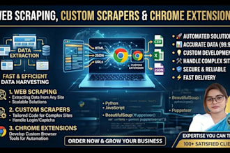 build a custom web scraper, data extractor, or chrome extension for any website