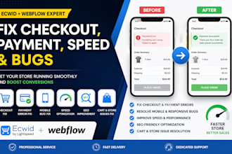 ecwid webflow checckout fix payment error mobile bug speed seo cart issue store