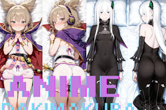 design custom anime dakimakura body pillow art front and back