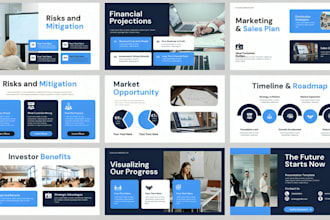 design startup pitch deck powerpoint, investor slides, fundraising presentation
