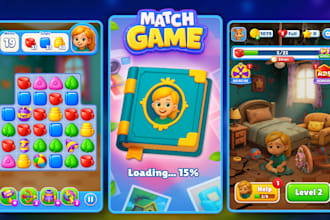 design 2d mobile game UI UX and interface professionally