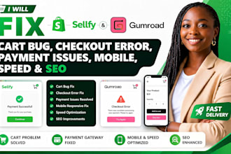 fix sellfy gumroad cart bug checkout error payment issues mobile speed SEO