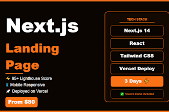 build a modern nextjs landing page for your business