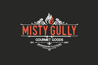 design high quality gourmet food brand logo