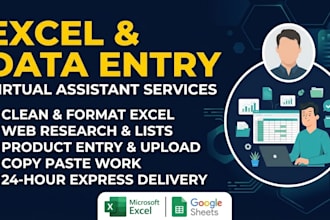 shopify product data entry, excel cleanup, and list building