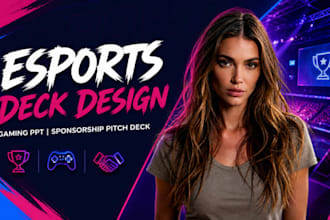 esports deck design, gaming PPT, sponsorship pitch deck presentation