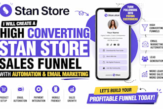 create a converting stan store sales funnel with automation email marketing