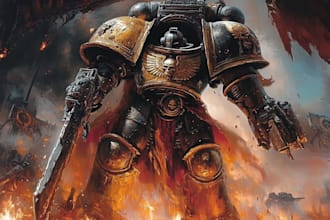 design warhammer helmet or mask illustration with detail