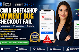 ecwid shift4shop payment bug checkout fail mobile issue slow store seo fix
