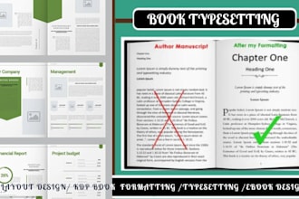 do book typesetting, book layout design and amazon kdp book formatting