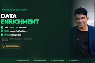 do b2b data enrichment, contact research, and email verification for your list