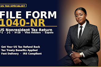 file your us nonresident tax return form 1040nr