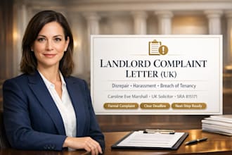 draft a UK solicitor letter of complaint to your landlord