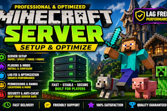 setup and optimize a minecraft server with plugins, mods, and lag fix