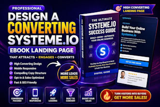 design a converting syetem io ebook landing page that sell