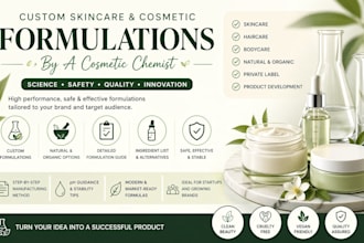 create custom skincare and cosmetic formulations as cosmetic chemist