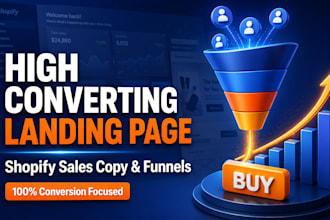 high converting landing page, shopify sales copy landing page, sales funnel