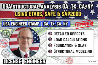 do residential structural design USA ga tx ca ny etabs safe sap2000