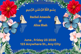 create luxury islamic wedding card and invitation design