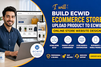 build ecwid ecommerce store upload product to ecwid online store website design
