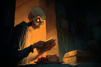 draw a horror illustration